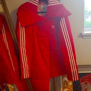 Asymmetrical Adidas puffer coat